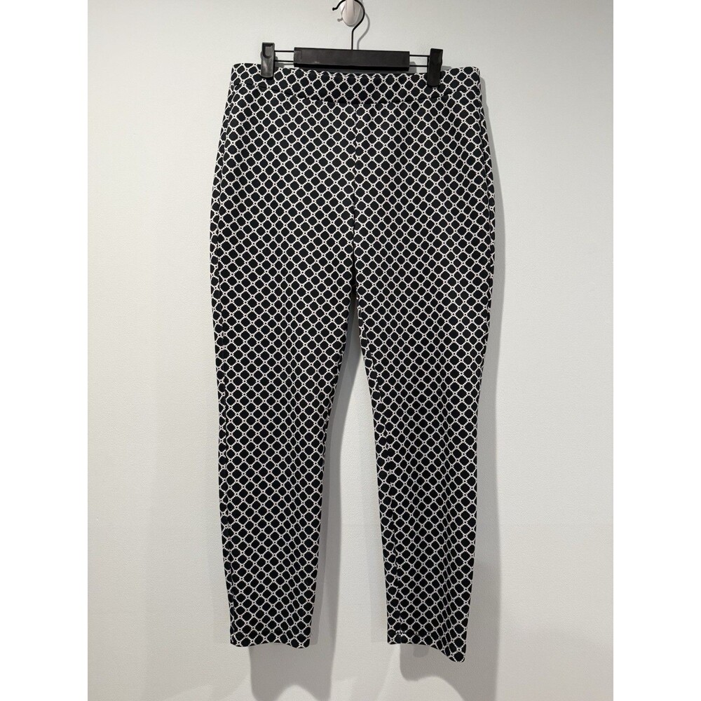 New Directions Pull On Pants Womens Large Stretch Boho Indie Geometric Travel